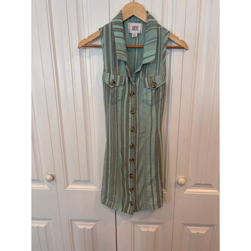 BDG Blue Stripe Button Front Dress Size Small